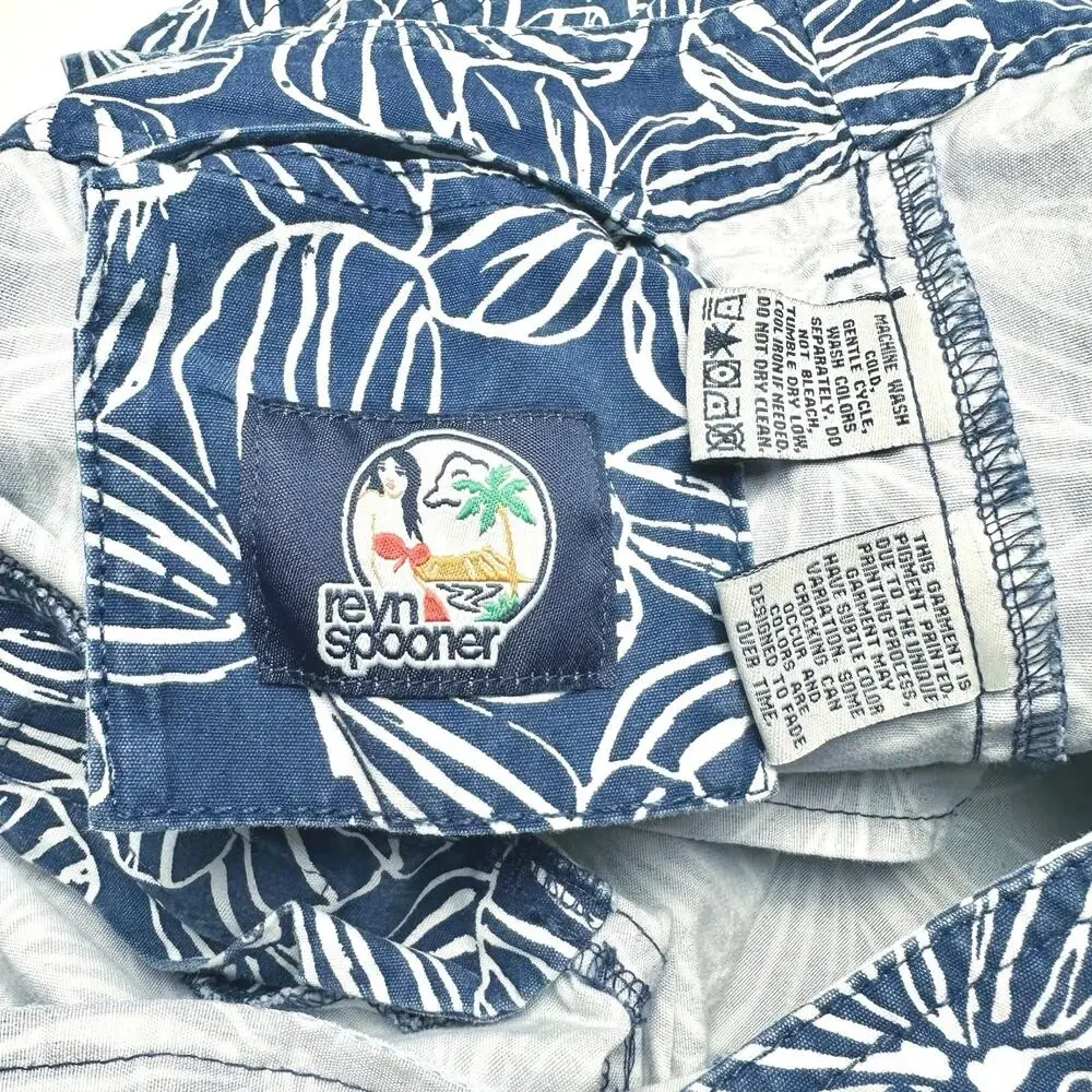 Reyn Spooner | Men | Mala Melia Floral Ink Cotton Beach Swim Board Shorts | 34
